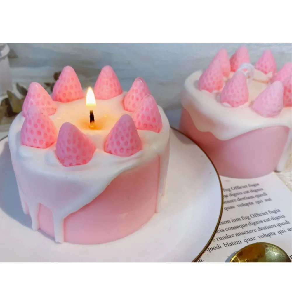 Potongan harga rendah makanan penutup kecil Valentine buatan tangan dekorasi makanan pernikahan berbentuk kue lilin beraroma