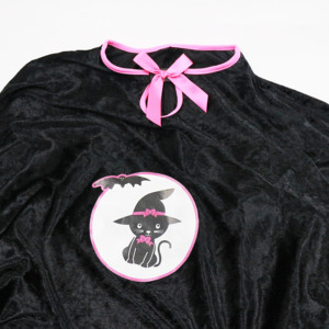 Ensemble de costume de cape rose et noire pour enfants MS, chapeau de sorcière papillon, sac à bonbons en forme de citrouille, tenue de cosplay pour filles pour la fête d'Halloween - Product Image 2