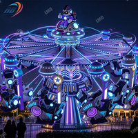 Manège de style spatial à double siège, manège volant, manège rotatif à sensations fortes pour parc d'attractions extérieur et projets commerciaux