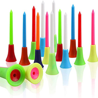 100 Tees de golf en plastique multicolores 83 mm avec coussin en caoutchouc durable, porte-balles de golf, accessoires de golf, logo personnalisable