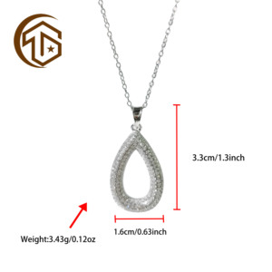 Collar con Colgante de Plata de Ley 925 con Zirconia en Forma de Gota de Agua, Joyería Fina Resistente al Agua, Oferta 2026 - Product Image 6