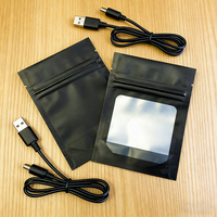 Pochette Doypack Haute Barrière avec Fenêtre Transparente et Fermeture Zip Refermable pour Câbles de Données, Écouteurs et Accessoires 3C