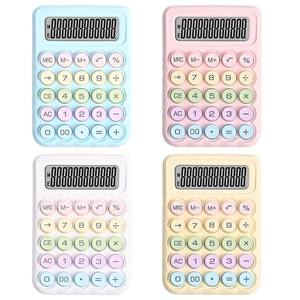 Calculatrice Dopamine Color Calculator 12 chiffres, grand écran, boutons ronds, design créatif, ordinateur de bureau, matériau ABS bleu - Product Image 3