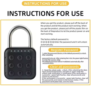 Cerradura de Seguridad con Huella Dactilar y Contraseña, Cerradura Electrónica para Gabinete, Resistente al Agua IP65/IP67, <span class=keywords><strong>Candado</strong></span> Digital Inteligente Mini Portátil de Aleación de Zinc - Product Image 4