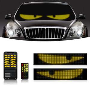 BGZM 16*64 Feux de position décoratifs LED pour <span class=keywords><strong>pare</strong></span>-<span class=keywords><strong>brise</strong></span> de voiture, yeux de démon, télécommande, remplacement DIY, lumière indicatrice animée 12V, nouveauté - Product Image 1