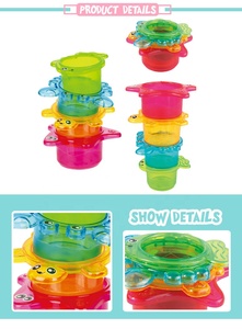 Venta al por mayor educativos plástico mar juguete de baño del bebé de tazas con agujeros - Product Image 5