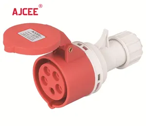 AJCEE Ip44 440v 16a/32a Waterproof Industrial Sockets 3p / 4p /5 phase male female plug socket connector c215