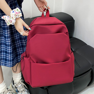 Student <b>Backpack</b> <b>Large</b> Capacity 14 Inch Laptop Bag For <b>School</b> Travel Red Solid Color Neutral Gender Fall 2025 - Product Image 1