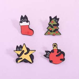 เข็มกลัดแฟชั่นลายนางฟ้าประดับหมุดสีดำสำหรับกอดต้นคริสต์มาสเข็มกลัดรูปดาว - Product Image 2