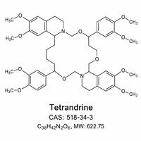 Poudre de tétrandrine 98% CAS 518-34-3, alcaloïde naturel bisbenzylisoquinolino provenant de la racine de Stephania Tetrandra