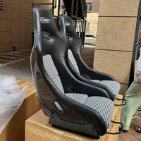 Siège baquet de voiture modifié MICO Racing en fibre de carbone avec surpiqûres en forme de losange Luxus Premium