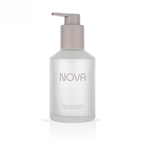 Flacon pompe en verre dépoli beige 100ml 120ml 200ml 300ml pour lotion, huile corporelle, sérum capillaire, nettoyant, avec pompe distributrice à long bec