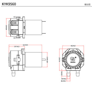Pompe péristaltique miniature à moteur DC 0,5 CV, connexion de tuyau flexible 1/2 pouce, pour usage domestique, pompe à eau silencieuse - Product Image 2