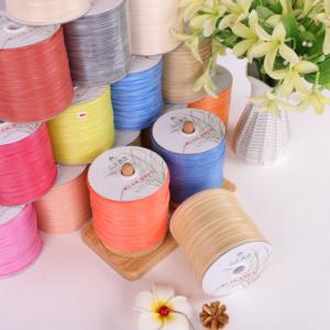 600m 330g nhiều màu mới Crochet tay đan 3cm PP Raffia sợi nhuộm mô hình dây tóc dệt có độ bền cao chủ đề - Product Image 1