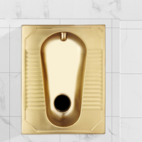 Ensemble WC moderne de luxe en acier inoxydable SUS304 doré PVD, cuvette sans rebord, pour bars, KTV, clubs, toilettes publiques, robuste et facile à installer