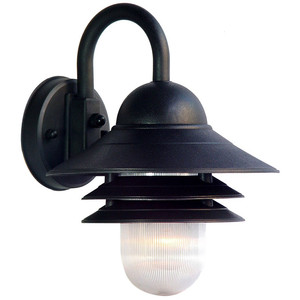 Luce da parete esterna HMS nero opaco paralume a tre livelli in metallo corpo in ferro 220V LED fonte per la decorazione dell'home Office Industrial E26 - Product Image 3