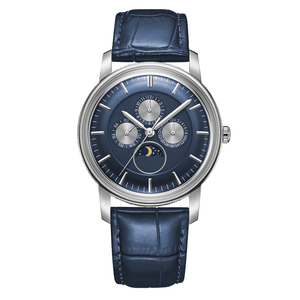 นาฬิกาควอตซ์ผู้ชายสแตนเลสสตีลแบบกำหนดโลโก้ OEM คุณภาพสูง กระจกโดม กันน้ำ สีทอง หรูหราสำหรับผู้ชาย - Product Image 4