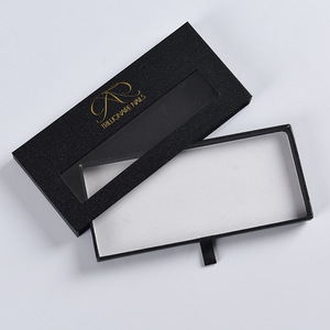 Prensa <span class=keywords><strong>de</strong></span> uñas reciclada en cajón <span class=keywords><strong>de</strong></span> uñas <span class=keywords><strong>caja</strong></span> <span class=keywords><strong>de</strong></span> embalaje <span class=keywords><strong>de</strong></span> cartón <span class=keywords><strong>caja</strong></span> <span class=keywords><strong>de</strong></span> Cajón Negro con logotipo <span class=keywords><strong>de</strong></span> lámina dorada y ventana transparente - Product Image 4