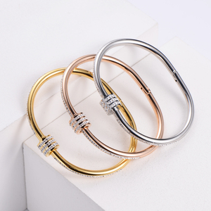 Bracelet en acier inoxydable Armreif Rostfrei Stahl Dubai love Friendship Indian, bracelet en or rose 18 carats, bracelet en acier inoxydable de créateur - Product Image 3