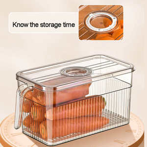 Manufactory Direct Glass <b>Food</b> <b>Storage</b> <b>Container</b> Refrigerator Freezer Drawer Organizer Box Freshness Preservation Detachable - Product Image 6