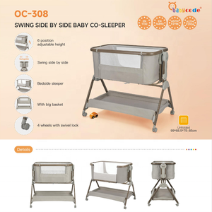 Culla a Dondolo Moderna di Alta Qualità per Neonati e Bambini, <span class=keywords><strong>Lettino</strong></span> Co-Sleeping Accanto <span class=keywords><strong>al</strong></span> <span class=keywords><strong>Letto</strong></span>, Culla per Neonati - Product Image 2