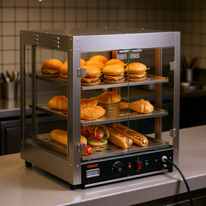 Scaldavivande Elettrico a 3 Ripiani da Banco 1500W per Uso Ristorante - Product Image 2