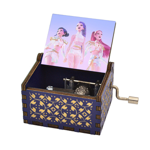 Boîte à musique en bois gravée au laser personnalisée Kpop Demon Hunters, boîte à musique colorée à manivelle pour les fans - Product Image 4