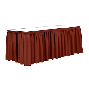 Jupe de table élégante jetable en satin rouge Fournitures de fête réutilisables pour les mariages Banquets Fêtes à la maison et à l'hôtel - Product Image 3