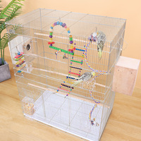 Cage à oiseaux en métal simple et durable, grande et spacieuse, en zinc électroplaqué, pour perroquets, pigeons, canaris, cages d'élevage