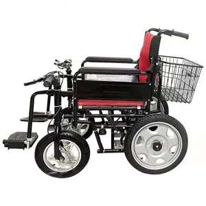 Hochwertiger tragbarer elektrischer Stahl-Radstuhl leichter faltbarer Rollstuhl für Behinderte elektrischer Reiseträger