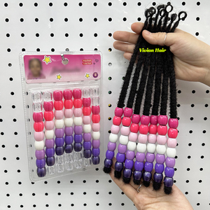 Nouveauté macaron coloré fermoir à cheveux baril <span class=keywords><strong>perles</strong></span> grand trou <span class=keywords><strong>perles</strong></span> accessoires pour cheveux couleur transparente décoration pour <span class=keywords><strong>tresses</strong></span> - Product Image 1