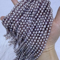 Chaîne de perles de riz naturelles violet foncé AAA, perles d'eau douce en vrac de 5-6 mm, perles artisanales pour la fabrication de bracelets et de colliers, marque HB