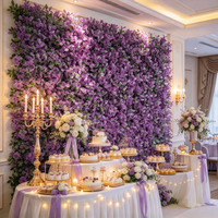 Panneau mural en herbe artificielle violette résistant aux UV, plante artificielle de lavande, mur de fleurs artificielles pour mariage et fête