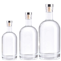 Bouteille d'alcool de 700ml avec liège Offre Spéciale, 375, 500, 750ml, bouteille en verre de vodka pour whisky et gin, vente en gros
