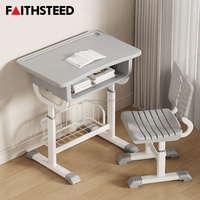 Ensemble de bureau et chaise ergonomiques réglables en hauteur pour étudiants, avec structure métallique durable, pour lycée
