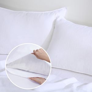 Bộ Khăn trải giường bằng vải lanh tự nhiên 100% Bộ Khăn trải giường bằng vải lanh tinh khiết kiểu Pháp thoải mái và thoáng khí ở nhà - Product Image 4