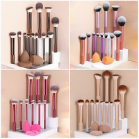 Pinceaux de maquillage de haute qualité, 8 pièces, longs, en fibres synthétiques, outils de beauté, pinceaux personnalisés pour le maquillage