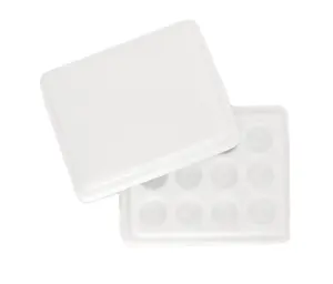 <span class=keywords><strong>Palette</strong></span> de peinture en céramique rectangulaire blanche, 12 compartiments, mini <span class=keywords><strong>palette</strong></span> de mélange en <span class=keywords><strong>porcelaine</strong></span> avec couvercle pour <span class=keywords><strong>aquarelle</strong></span> et gouache - Product Image 1