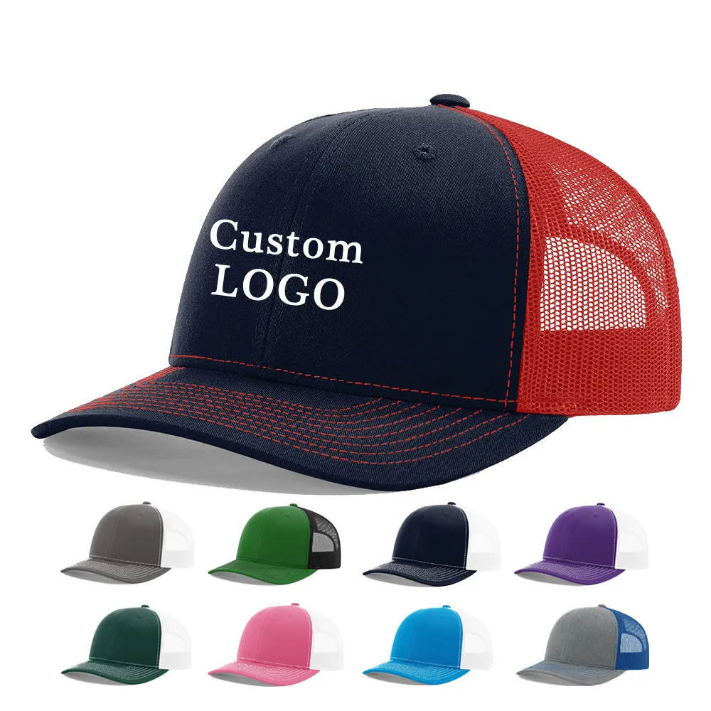 wholesale curved brim gorras high profile trucker hat embroidered mesh hats custom design your own logo trucker caps