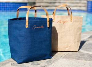 Sacs de plage en jute personnalisés, sacs de plage personnalisés avec des noms - Product Image 2