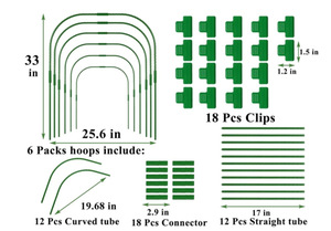 תמיכת צמחים לגינון, חממה עשה זאת בעצמך, קשת שתילה לירקות, מוט מנהרה, צינור כיפוף, מסגרת חיבור, פלסטיק מחמם - Product Image 4