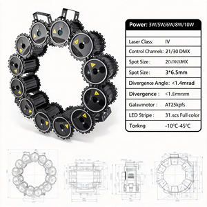 Projecteur laser AT25Kpps librement assemblable, puissance 3-10W, plus de 200 effets, durée de vie 10000H, contrôle DMX ILDA, son, scène, club, événement - Product Image 3