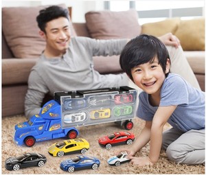 Kids Container Truck <strong>Toys</strong> with 6pcs Alloy Car Metal <strong>Toys</strong> Car Two Side Slide <strong>Trailer</strong> with Diecast Car - Product Image 2