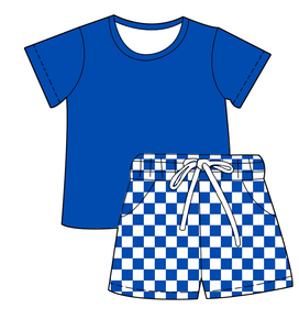 Nuovo Arrivo <span class=keywords><strong>Completo</strong></span> 2 Pezzi per Neonati Maschi: T-shirt <span class=keywords><strong>a</strong></span> Maniche Corte e Pantaloncini <span class=keywords><strong>a</strong></span> Quadri Personalizzabili – Set Comodo per Tutti i Giorni - Product Image 3