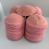 Kippah de Gamuza Personalizada con Impresión Dorada en el Interior, Kippa, Yarmulke, Kippot de 18 cm, para Bodas Judías, Bar Mitzvah, Judaica, Yarmulka OEM, Más de 30 Colores