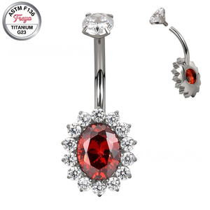 จิวสะดือไทเทเนียม 14G ASTM F136 ประดับ<span class=keywords><strong>เพชร</strong></span>โอปอลหลากสี ขายดี - Product Image 4