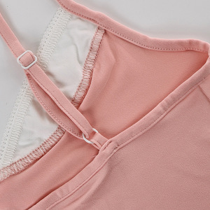 Conjunto de Pijama de 2 Piezas en Jersey de Punto, Top Clásico con Encaje Rosa y Pantalones Anchos - Product Image 5