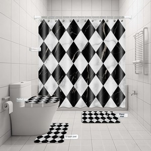 Juego <span class=keywords><strong>de</strong></span> <span class=keywords><strong>cortinas</strong></span> <span class=keywords><strong>de</strong></span> ducha <span class=keywords><strong>de</strong></span> <span class=keywords><strong>baño</strong></span> con impresión Digital 3D HD para <span class=keywords><strong>Amazon</strong></span>, juego <span class=keywords><strong>de</strong></span> <span class=keywords><strong>cortinas</strong></span> impermeables <span class=keywords><strong>de</strong></span> cuatro piezas con alfombrilla antideslizante - Product Image 4