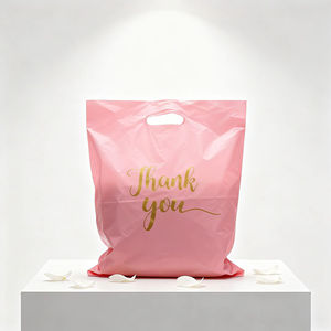 Sac de shopping en plastique de haute qualité avec logo personnalisé, sac d'emballage en plastique HDPE, poignée découpée, sac de transport - Product Image 2