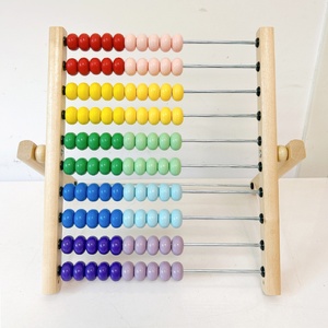 Herramientas de Educación Temprana Montessori, Juguetes Educativos de Madera para Niños, Ábaco Vertical Colorido de 10 Ranuras para Cálculo Matemático, Edades 0-3 - Product Image 5